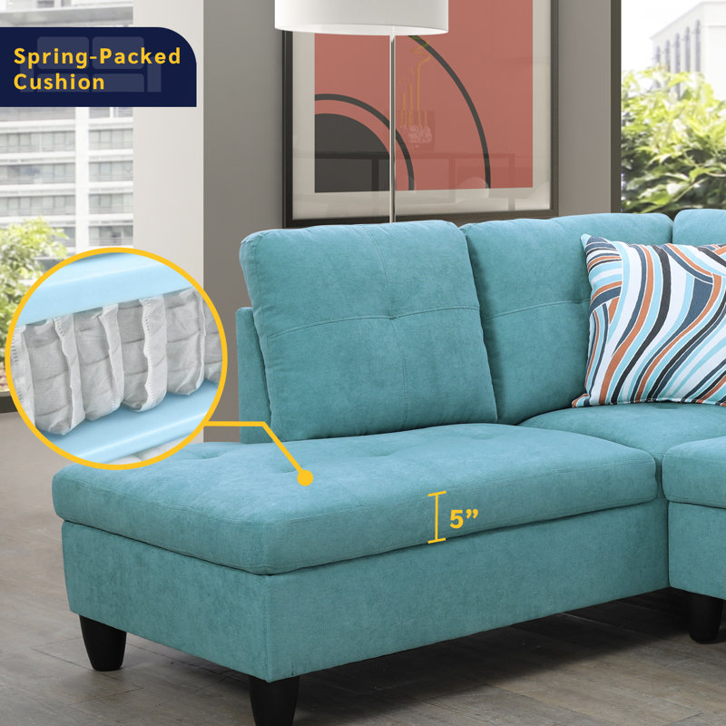 Almarie 97" 2 - Piece Upholstered Sectional, Green, Left Hand Facing