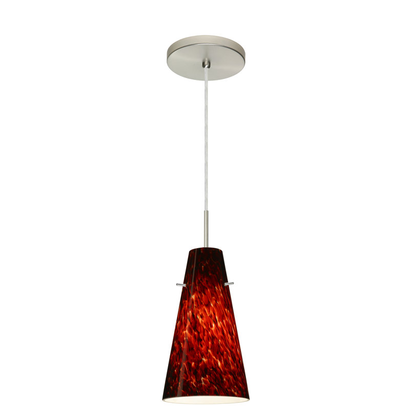 Canyon Creek 1 - Light Single Pendant, Satin Nickel, Amber Matte, Incandescent