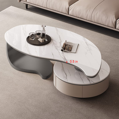 Table roche en forme de feuille