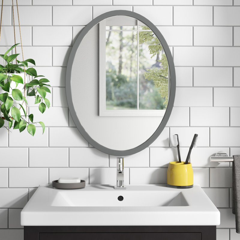 Maureen Wood Flat Wall Mirror, Bronze, 44.5cm H x 34.3cm W