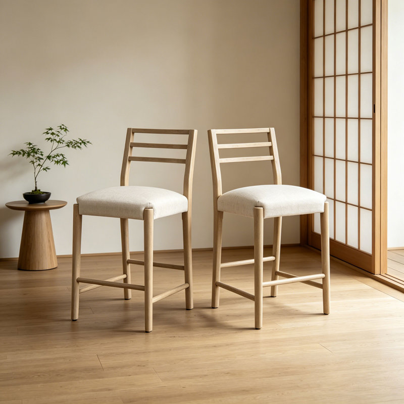 Ensemble de 2 tabourets de bar rembourrés en velours avec dossier, repose-pieds et cadre doré pour une cuisine et une salle à manger élégantes