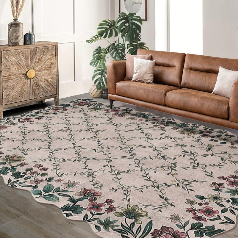 Tapis décoratif pour chambre à coucher, tapis rétro Boho, Rectangle 5 pi x 7 pi