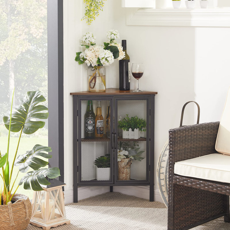 Corner Cabinet, Brown/Black