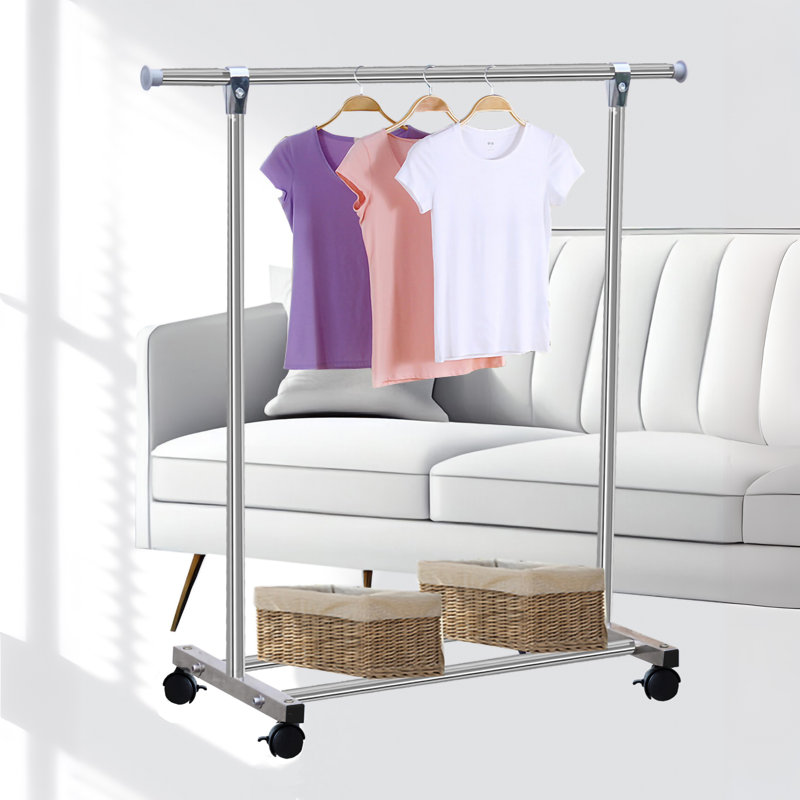 Mikk Metal Adjustable Rolling Clothing Rack