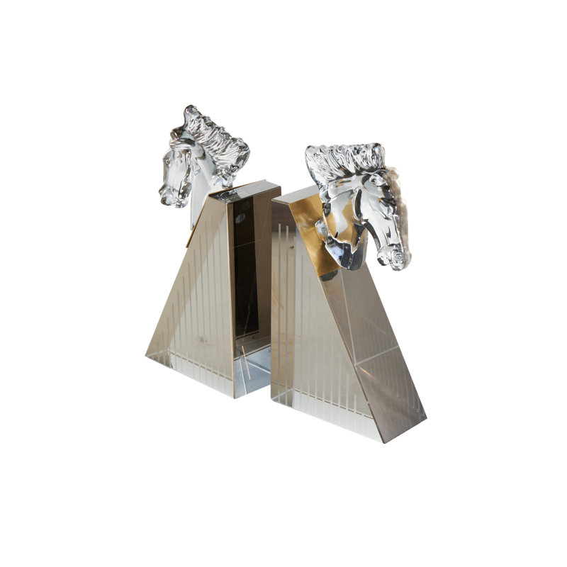 Serre-livres décoratifs en verre avec base pyramidale