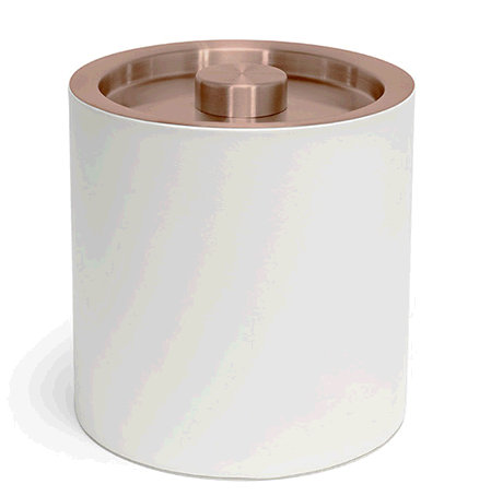 Seau rond à glace rond 2 qt London, H 7,25 po x l 5,75 po x P 5,75 po, Blanc/Or rose