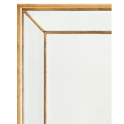 Gilded Roped Rectangle Beveled Mirror