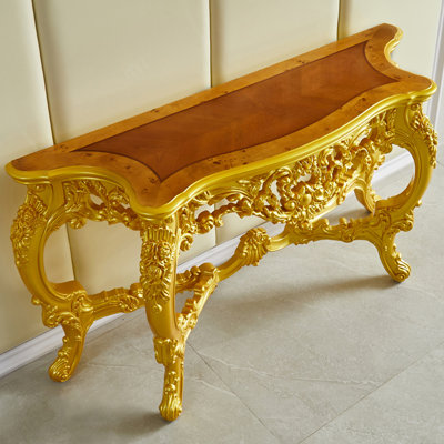 European-style Luxury gold console table.