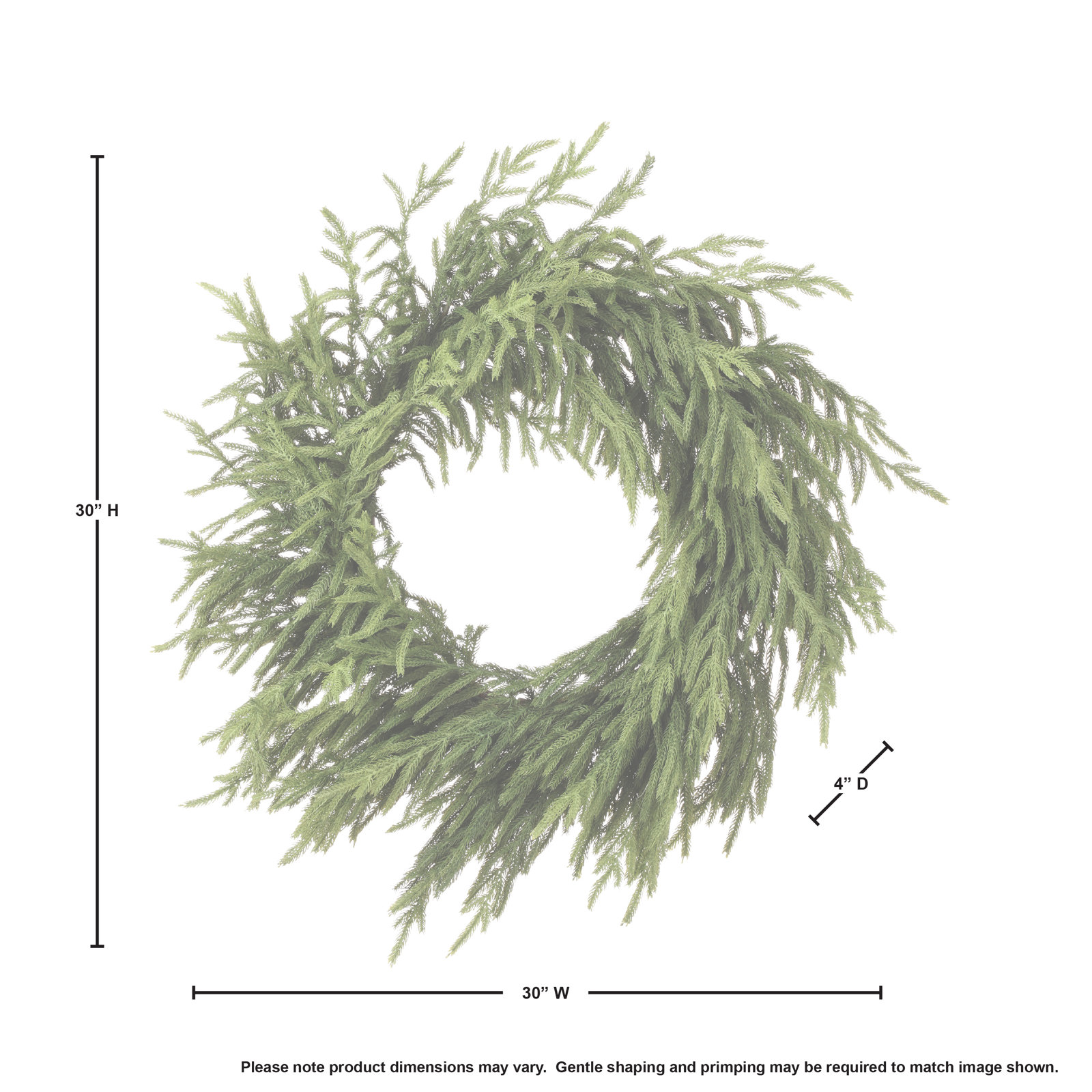30" Just Cut Natural Touch Norfolk Pine Wreath