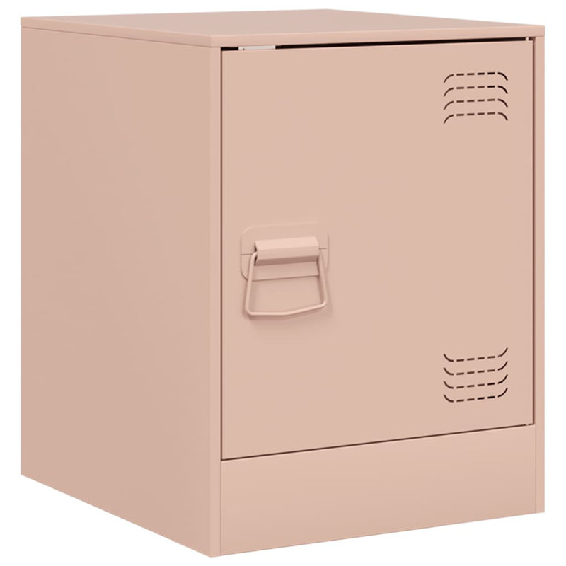 66 34.5cm W Steel Bedside Table, Pink, Set of 2