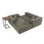 Canapé modulaire Boneless de 112 po - Tissu bouclé infroissable, siège et chaise larges - Comprend une table d'appoint gratuite - sans assemblage, combinaison en L libre-219860971