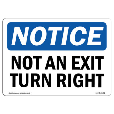 Not an Exit Turn Right Sign