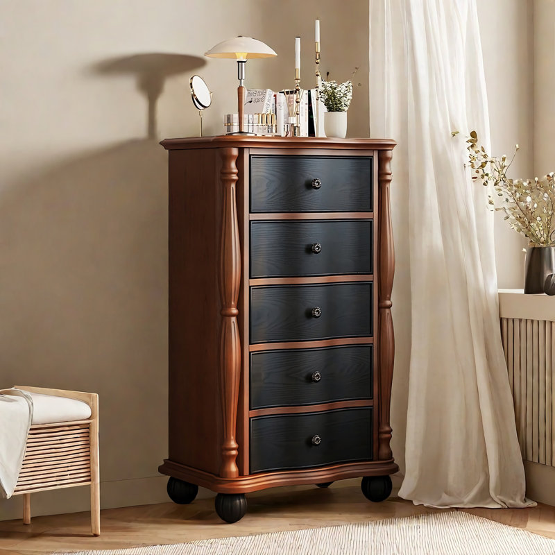 Commode d'appoint en bois de style classique., Noir / brun