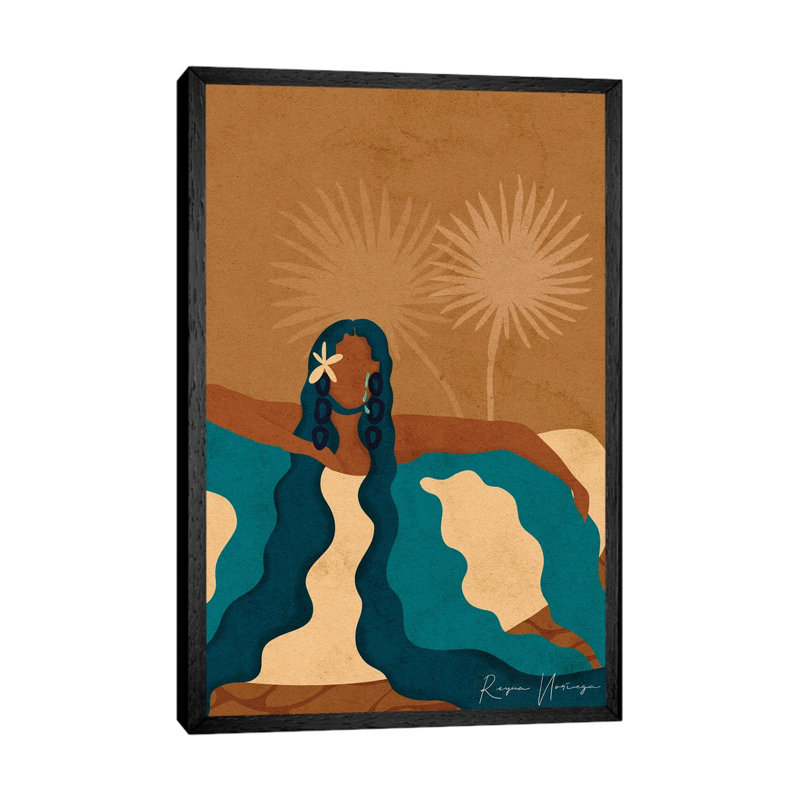 Overflow by Reyna Noriega - Painting on Canvas, Black Framed Canvas, 66.04 cm H x 45.72 cm W