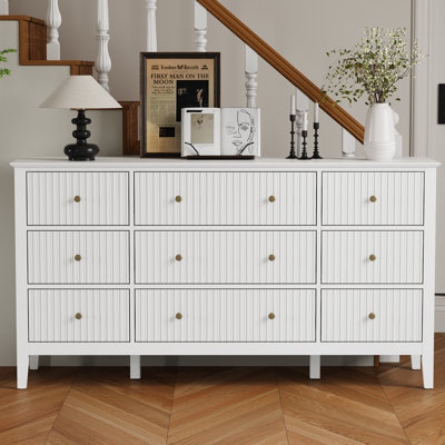 Amberrae White 9-Drawer Dresser