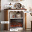 Walnut Solid Wood Freestanding Electric Fireplace