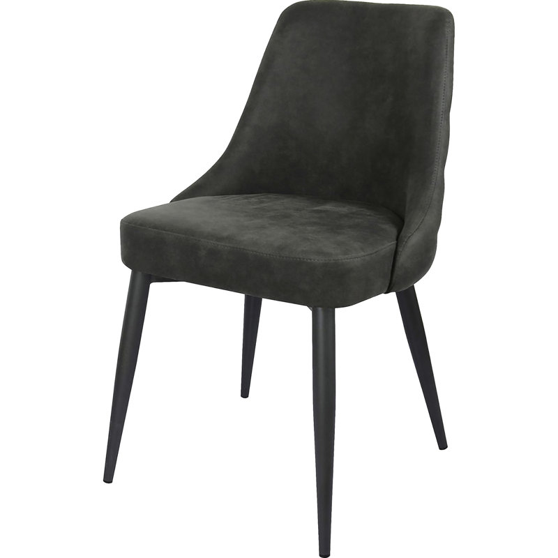 Ensemble de 2 chaises de salle à manger grises - rembourrage doux, accoudoirs inclinés, design compact pour les petits espaces, dossier courbé sur 2 côtés, design d'espace, look moderne