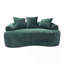 Canapé incurvé 65,35 po avec coussins à ressorts ensachés pour siège moelleux, petit canapé avec 3 coussins décoratifs, sans assemblage, vert foncé