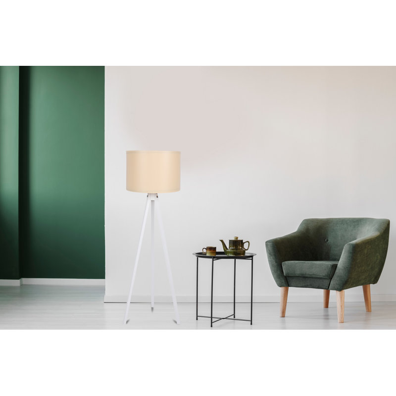 Abbing 57" Tripod Floor Lamp, Cream, White