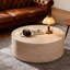 Table basse ronde de 31,5 po avec motif Mars pour le salon, table basse ronde moderne pour le salon, sans assemblage