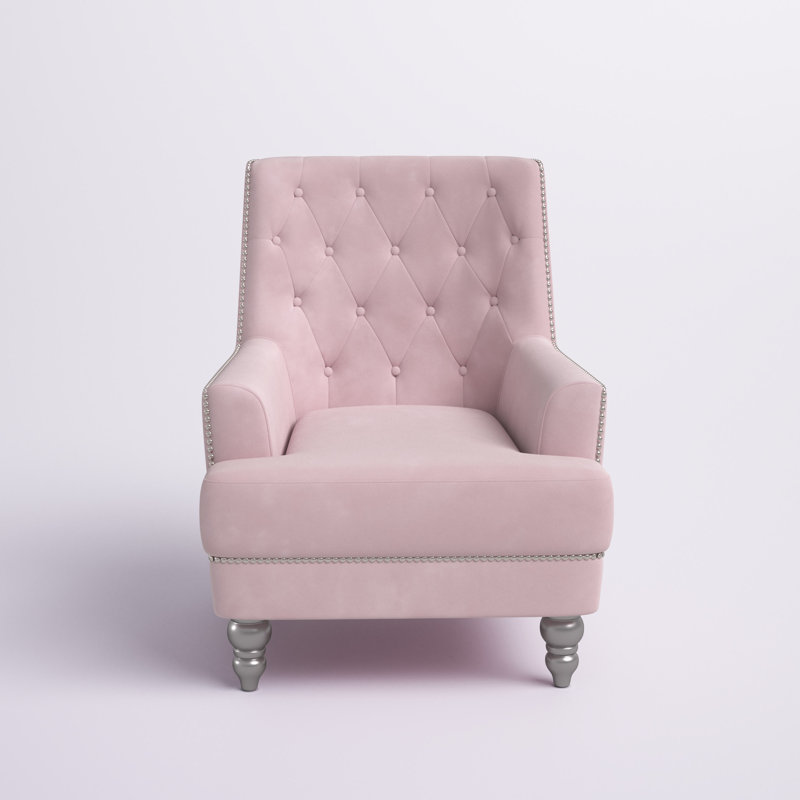 Zaria Velvet Armchair, Pink