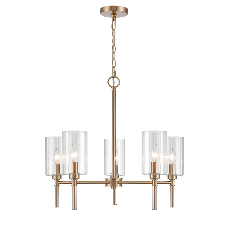 Lustre classique / traditionnel à 5 lumières , Or moderne