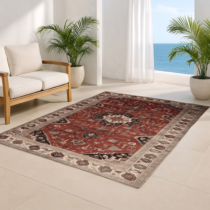 Tapis d'intérieur et d'extérieur brun Persian, Rectangulaire 8 pi x 10 pi