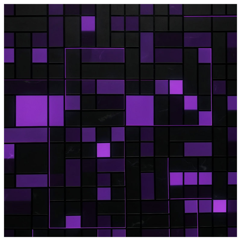 Couvertures géométriques violettes à grille, L 60 po x H 80 po