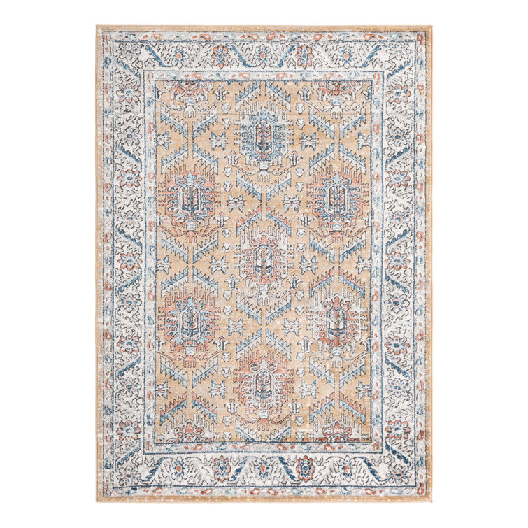 Weingartner Performance Mustard Yellow/Ivory/Blue Rug