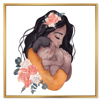 Silhouette féminine et bouquet floral - reproduction d'art sur toile moderne38670