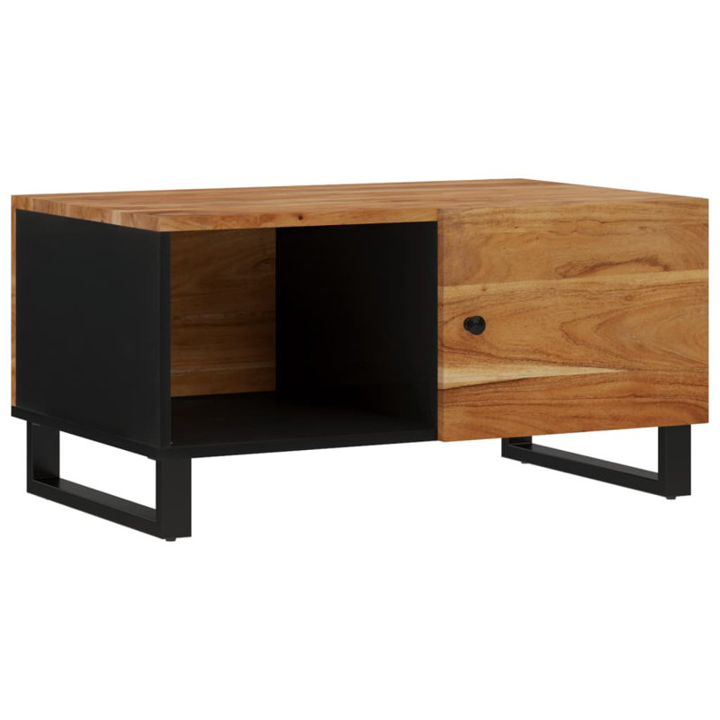Table basse simple avec rangement Gwindolyn, Bois naturel