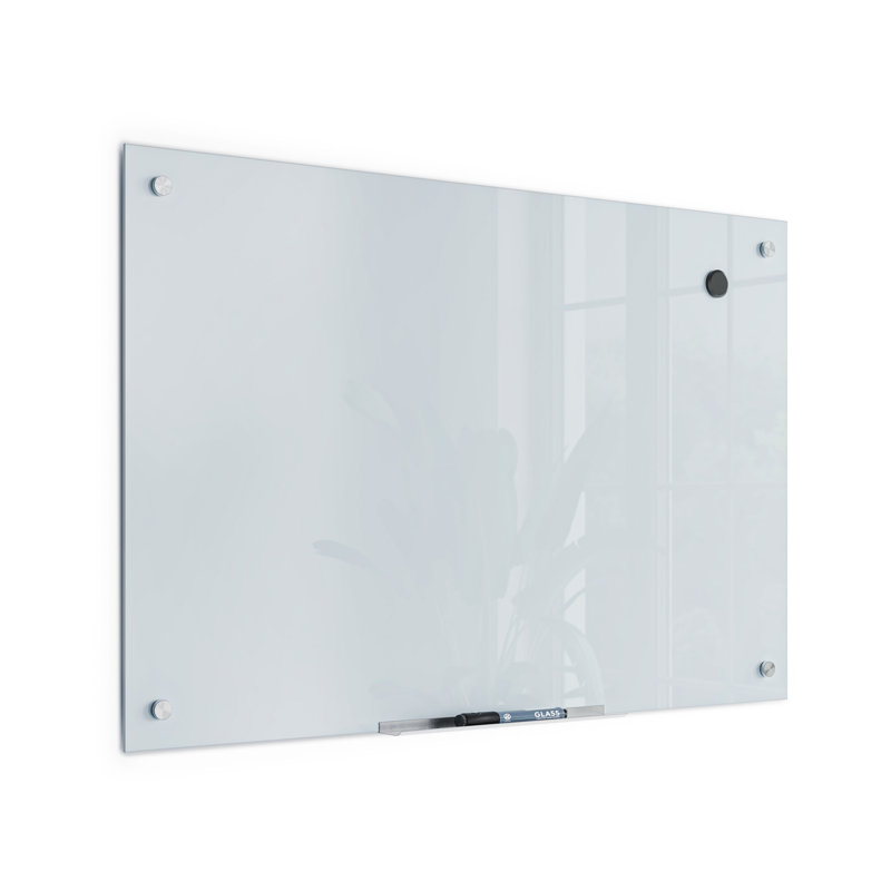 36" x 24" White Magnetic Glass Dry Erase Board