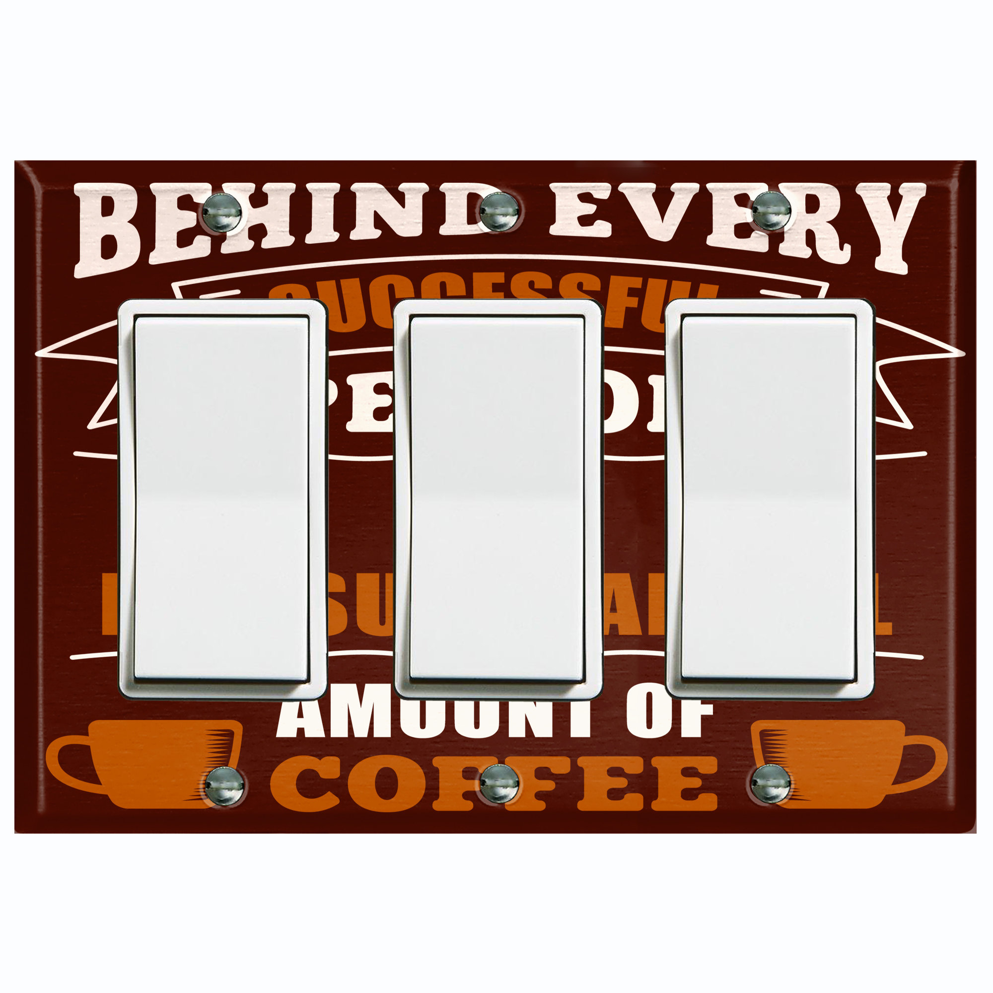 WorldAcc Behind Every Person Coffee Brown 3-Gang Rocker Wall Plate ...