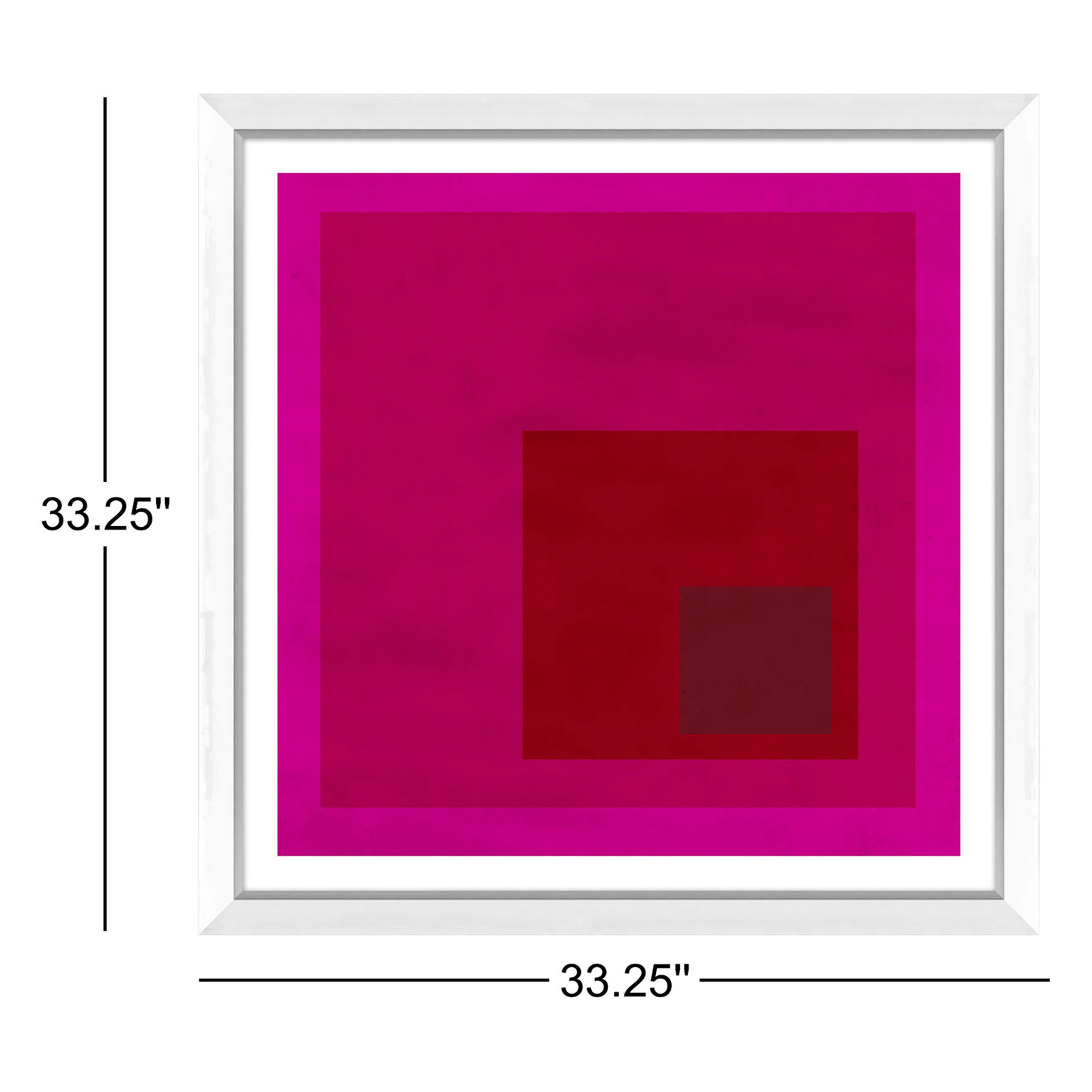 Albers Influence, White, White, 33.25" H x 33.25" W x 1.75" D