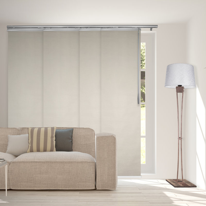 Rail extensible à panneau simple 4 panneaux en lin extensible de 48 à 88 po x H 94 po, largeur de panneau 23,5 po