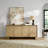 Soleil 63 in. W Wood Sideboard with Interior Storage, Blonde Oak-238632799
