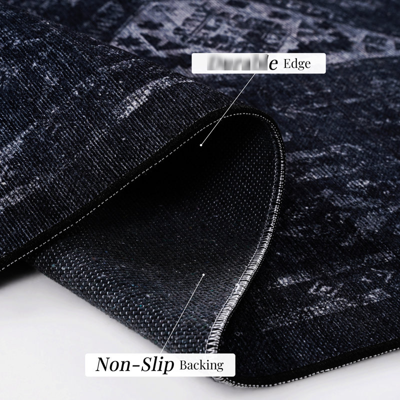 Area Rug 5x8, Washable, Low-pile Form, Non-slip Backing, Non-shedding, Foldable, & Pet Considerate - Living Room, Bedroom, Kitchen, Dining Room Carpet Feature, Non-slip, Aware Floor Mat