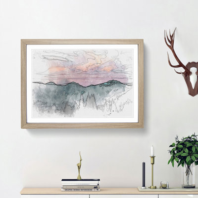 Mountain Divide in Abstract - Picture Frame Drawing Print