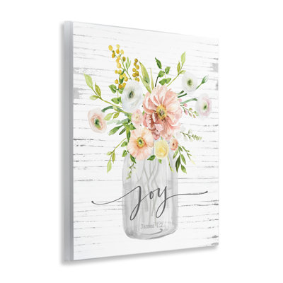Joy Mixed Bouquet Wall Plaque Art by Lettered and Lined