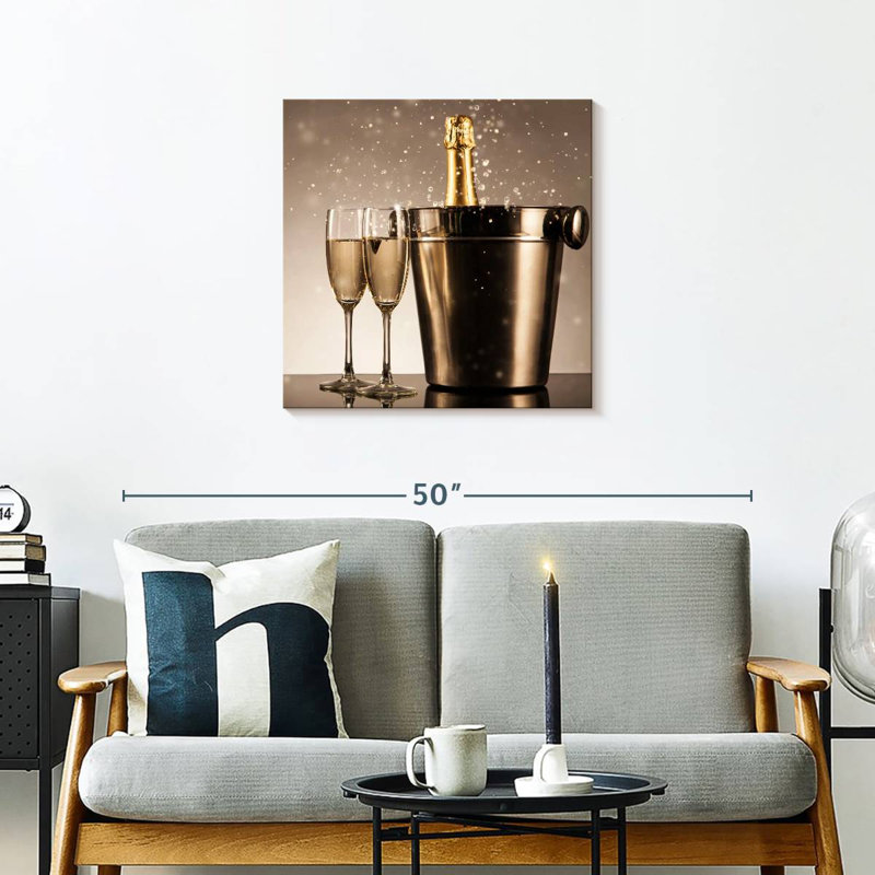 Yarlin Golden Champagne Celebration, 24" H x 24" W