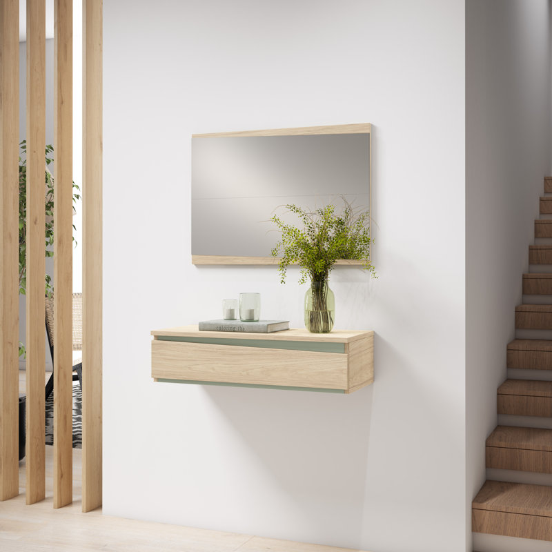 Lineberger Floating Shelf, Natural/Green