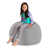 Kids Bean Bag Chair Cover - Stuffed Animal Storage & Toy Organizer with Zipper - Plush Storage Kids Bean Bag Cover only for Toddlers and Children's Rooms - Organizes Pillows, Blankets, and Stuffies - Multiple Colors, Sizes, and Fabrics
