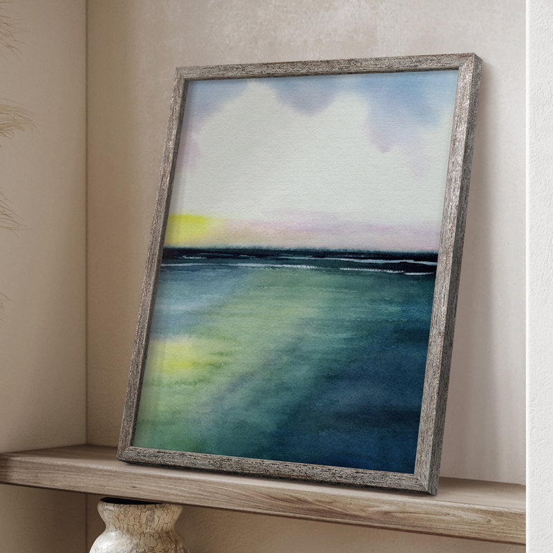 Sherbet Sunset Diptych II, reproduction encadrée - bois massif, H 15 po x l 12 po