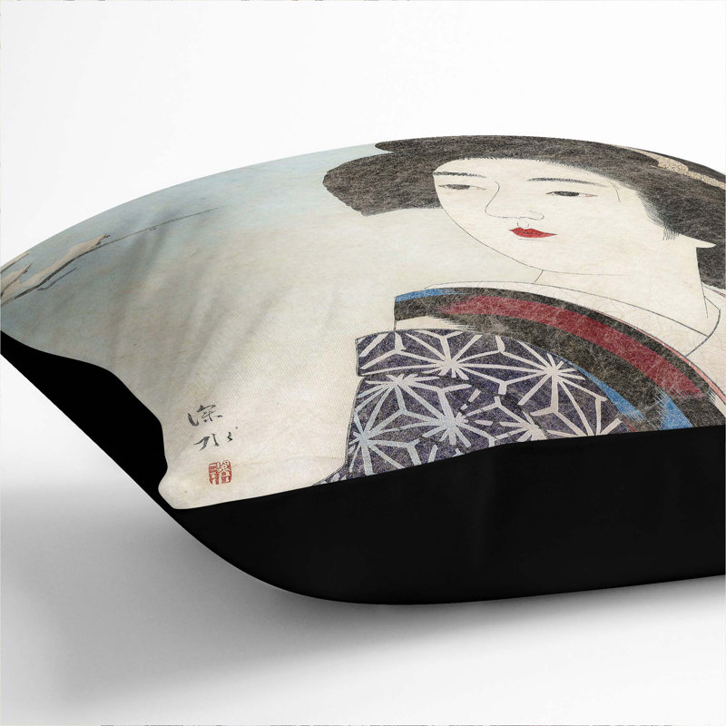 Square Throw Cushion, Black, 55cm H x 55cm W x 20cm D