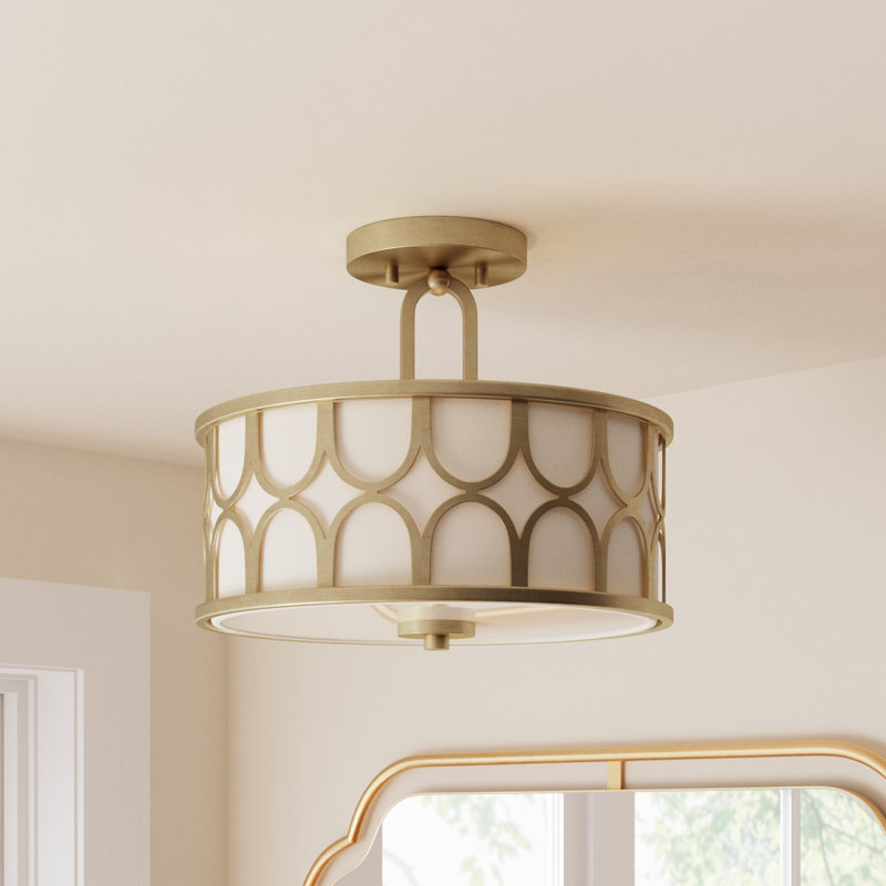 Bayberry 2-Light Ceiling Light in Natural Brass, Natural Brass