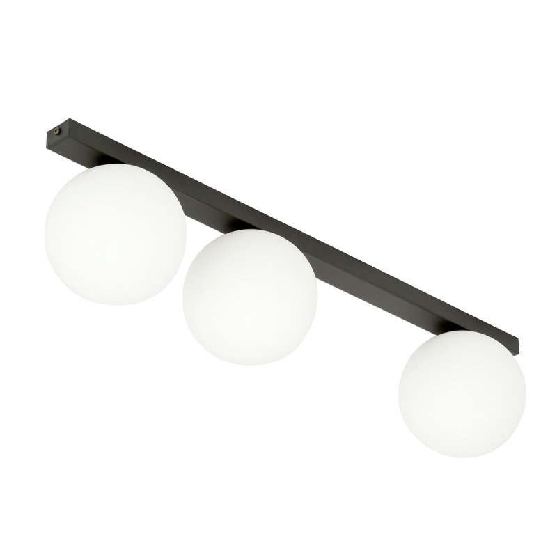 Sandersville Glass Flush Mount, White, 12cm H x 96cm W x 8.5cm D