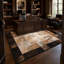 Tapis en cuir de vachette patchwork fait à la main, tapis en cuir véritable-845094930