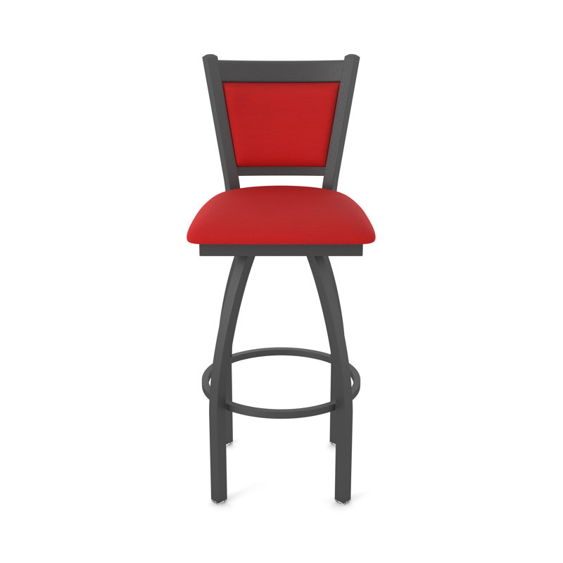 Tabouret pivotant Hadleigh, Étain, Tabouret de bar (siège d'une hauteur de 36 po), Vinyle - rouge Canter