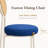 Charlotta Modern Cane Rattan Dining Chair, Boho Wicker Side Chair with Velvet Round Cushion Seat, Mid-Century Accent Seating with White Metal Legs-2101938389-2083698791