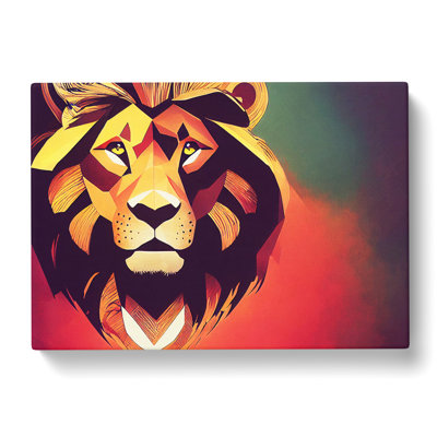 The Impressive Abstract Lion - Wrapped Canvas
